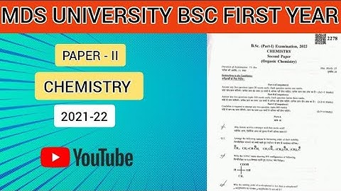 MDS UNIVERSITY BSC 1ST YEAR CHEMISTRY PAPER-II. #mdsupaper #mdsuexam #mdsu #mdsupaperthisyear #short