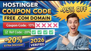 Hostinger Coupon Code 2026: Get 95% OFF + Free Domain (Working!)