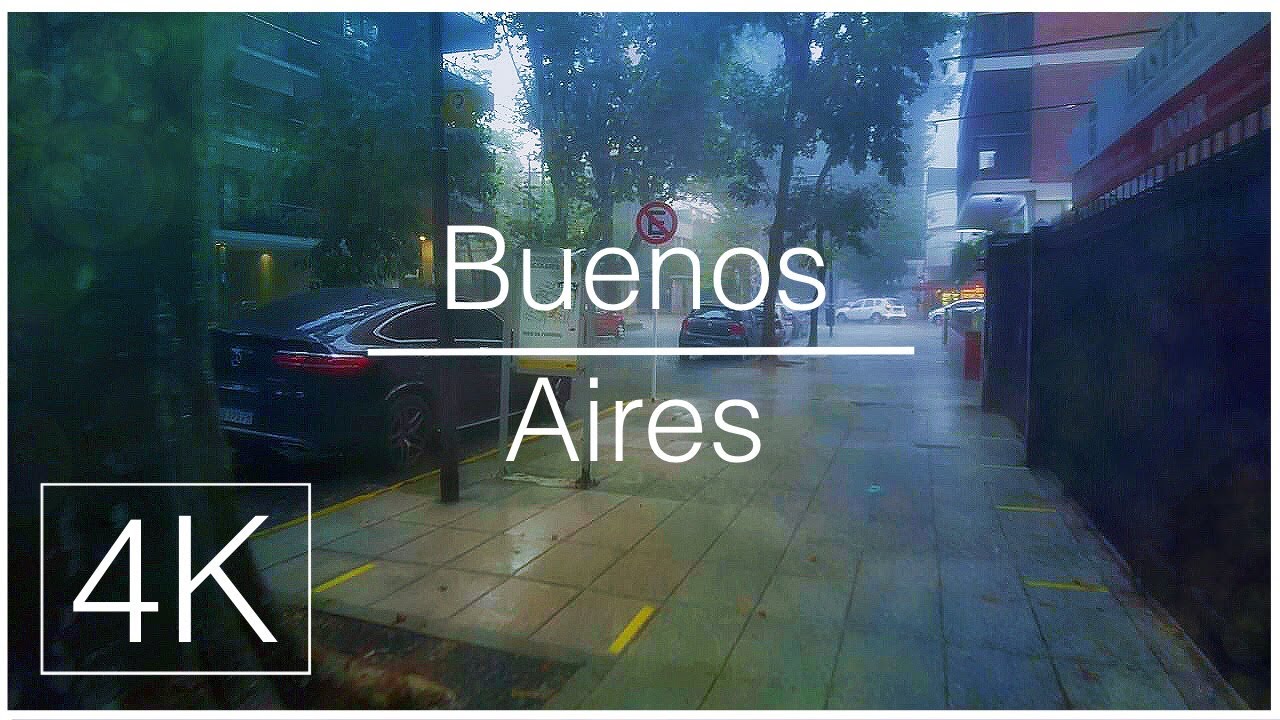 Buenos Aires Rain Walk.[4k]☂️