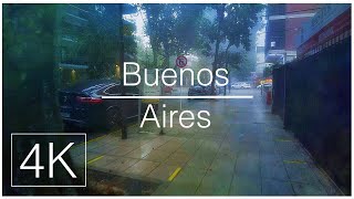 Buenos Aires Rain Walk.[4k]☂️