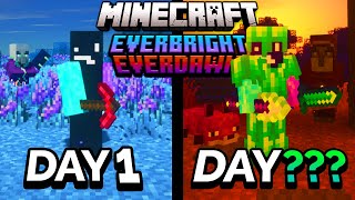 I Spent 100 Days in the EVERBRIGHT \& EVERDAWN Dimensions in Minecraft... Here's What Happened...