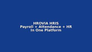 Hrovia HRIS | Payroll, Attendance & Employee Management