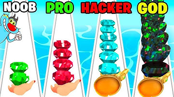 NOOB vs PRO vs HACKER In Gems Stack Max Level | With Oggy And Jack | Rock Indian Gamer |