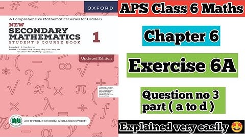 Exercise 6A Question no 3 part ( a to d )  |  Oxford secondary mathematics book 1 updated edition 