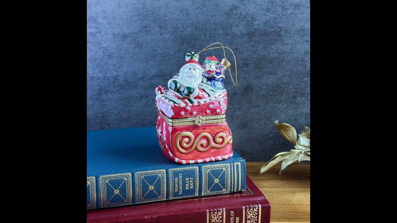 Vintage Mr. Christmas Santa Music Box Ornament - YouTube