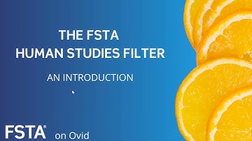FSTA human studies filter on Ovid: a webinar
