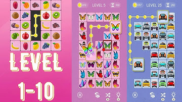 Onet - Level 1-10 WITH HINTS - Connect & Match Puzzle