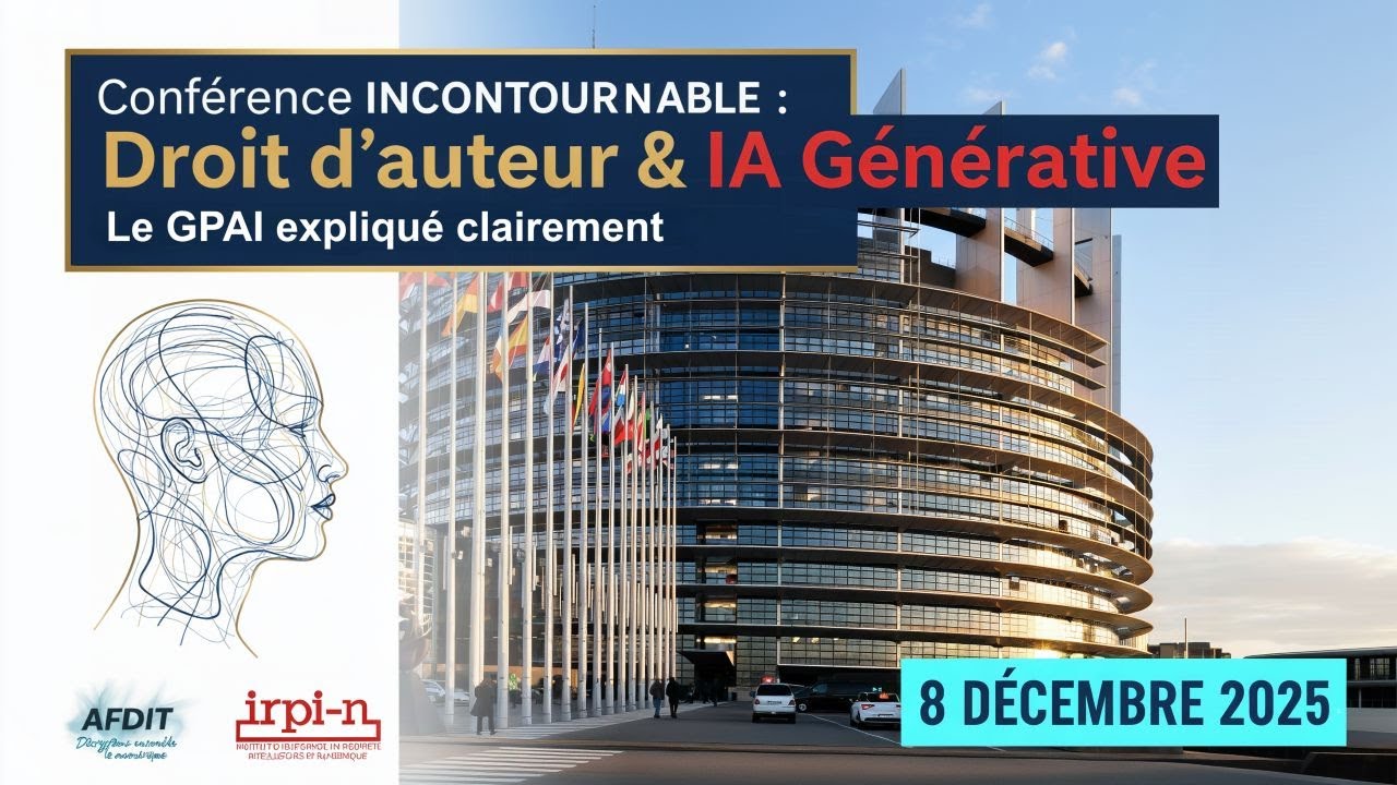 Conférence Droit d'auteur et IA générative - IRPI-N & AFDIT - YouTube