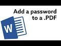 Microsoft Word - How to save .PDF with password protection?