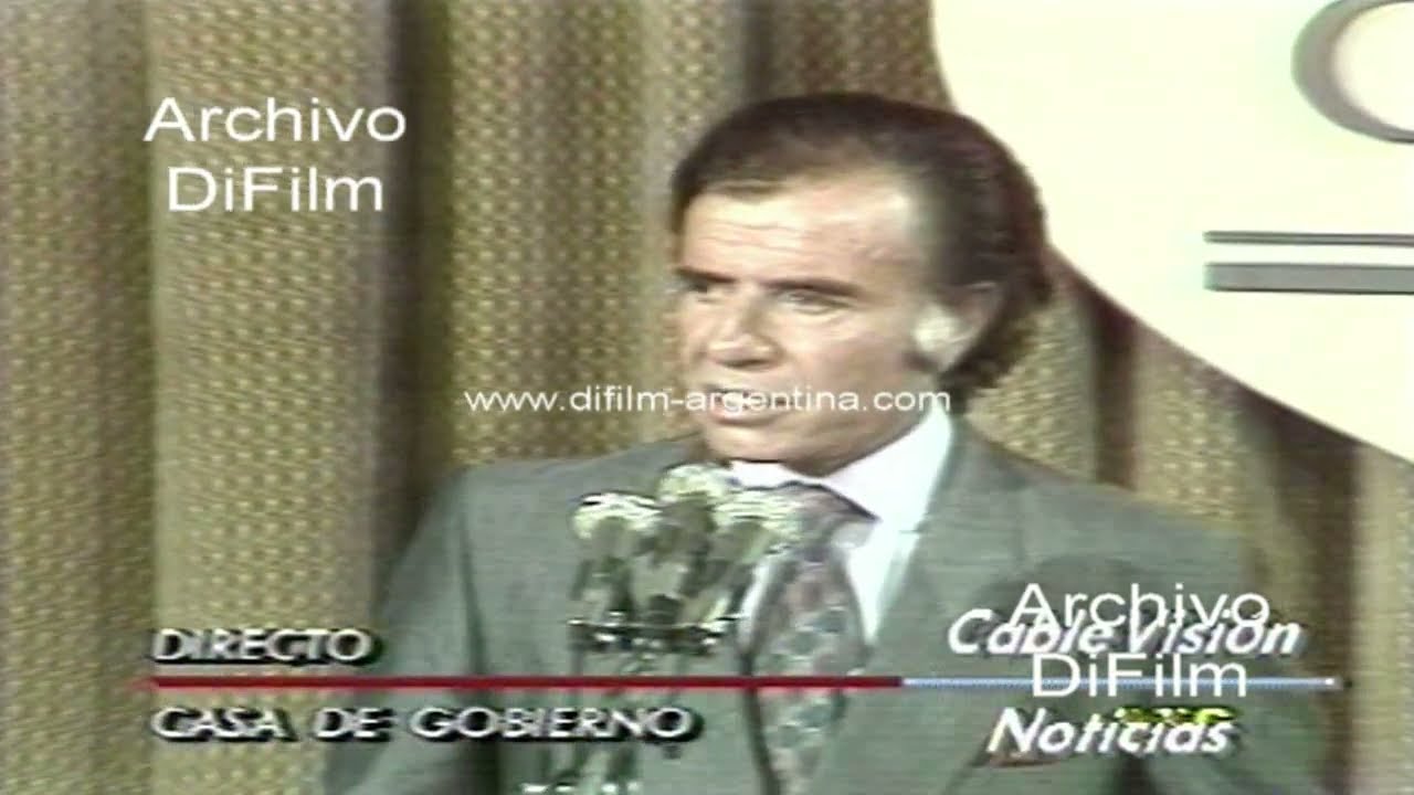 Carlos Menem conferencia de prensa sublevacion carapintada 1990