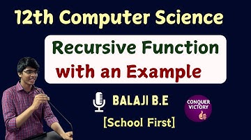 Recursive function with a example | Tamil | 12th Computer Science | Chapter 7 imp Five Marks