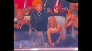 Taylor Swifts Friend "Ice Spice" Devil Horns & Upside Down Cross