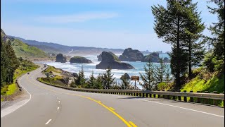 USA: Driving Idaho to Oregon. Relaxing guitar music.