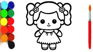 Learn Drawing, Painting And Coloring Of Doll For Kids And Toddlers Draw A Doll