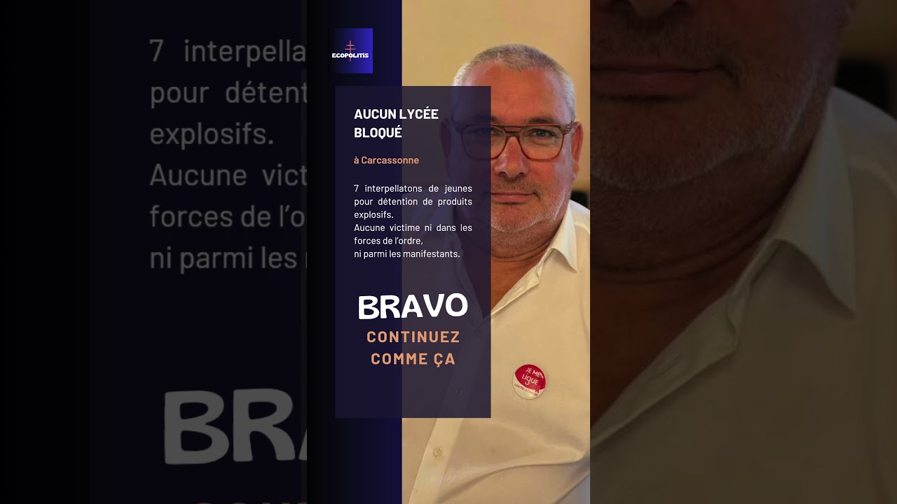 CARCASSONNE AUCUN LYCÉE BLOQUÉ. Aucune victime ni dans les forces de l'ordre, ni parmi les jeunes.