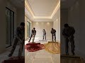 Luxury Ruby Red Epoxy Marble Floor | Metallic Gold & Pearl Cream | 3D Resin Flooring Process