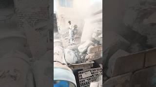 Huge Rock Stuck in Crusher Chain! Worker Breaking It With Hammer 🔥 #shorts