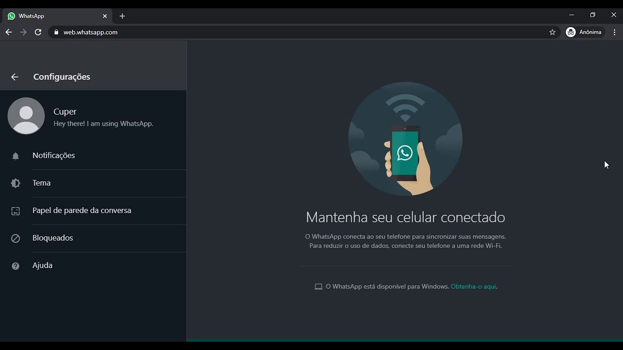 Como usar o TEMA ESCURO no WhatsApp Web - YouTube