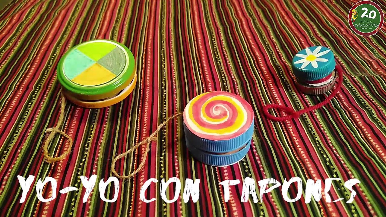 MANUALIDADES CON GARABATO Yo Yo con tapones 