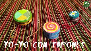 MANUALIDADES CON GARABATO Yo Yo con tapones