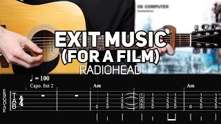 Radiohead - Exit Music (For A Film) (Guitar lesson with TAB)