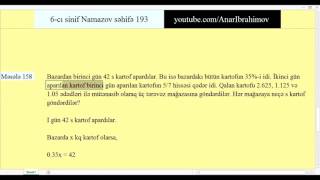 6-Ci Sinif Namazov, Sehife 193 Mesele 156, 157 Ve 158.