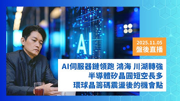 盤後直播｜AI伺服器鏈領跑 鴻海 川湖轉強 半導體矽晶圓短空長多 環球晶籌碼震盪後的機會點｜20251105｜陳建誠 分析師｜股海大丈夫