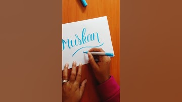 Calligraphy Writing of the Name #Muskan on request in last video with Doms Brush Pens! #Viral