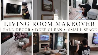 LIVING ROOM MAKEOVER! DECORATING IDEAS ON A BUDGET  | Fall decor 2023