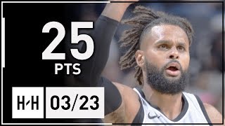 Patty Mills Full Highlights Jazz vs Spurs (2018.03.23)  25 Pts!