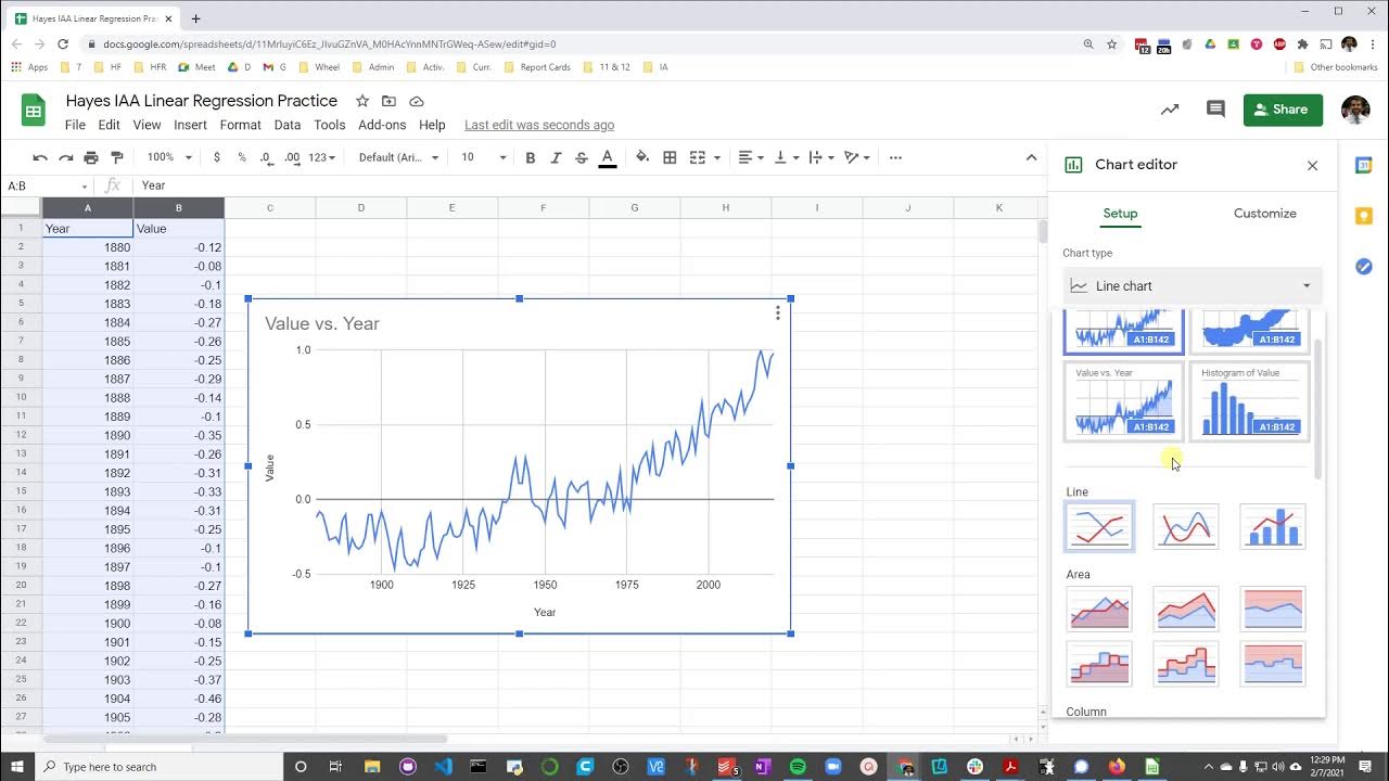 Linear regression in google sheets youtube