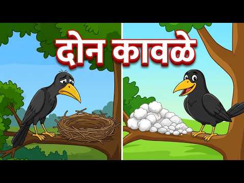 3D Grandma Stories in Marathi The Two Crows I Story Telling for Kids