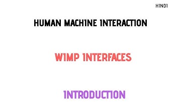 Four Interfaces of WIMP| Human Machine Interaction