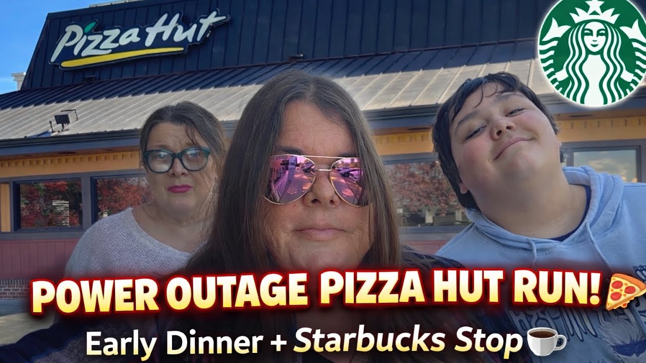 Pizza Hut Dinner During a Power Outage ⚡🍕 | Starbucks Coffee Run Vlog ☕