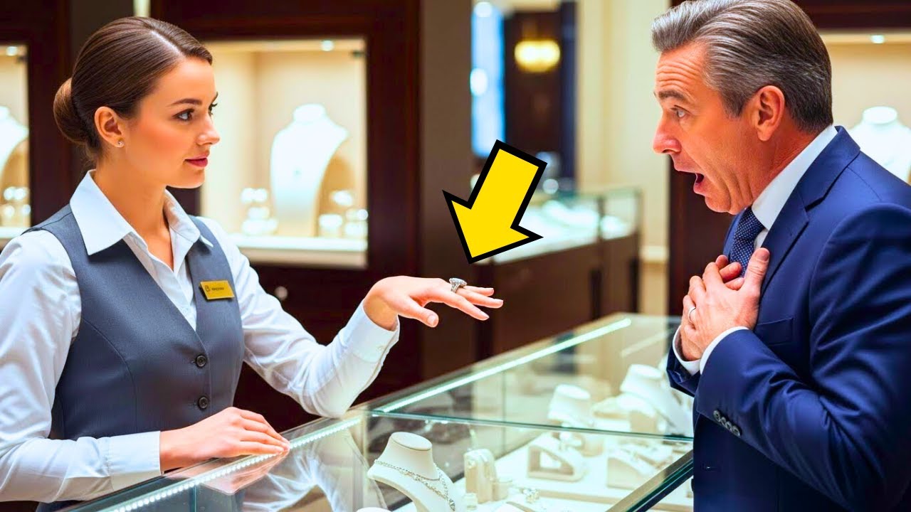 THE BOSS FROZE WHEN HE SAW HIS MISSING DAUGHTER’S RING WITH THE JEWELRY SALESWOMAN...