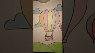 easy hot air balloon drawing for kids #kids #youtubeshorts #easydrawing #colorcarnival #explore