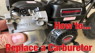 How to replace a carburetor on a Harbor Freight Predator engine!