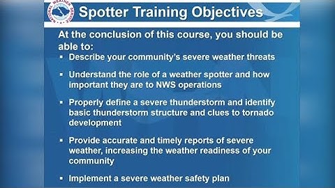 How to become a Skywarn Spotter