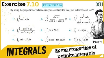 Integrals Exercise 7.10 Class 12 Maths Chapter 7 Part 1CBSE/IIT-JEE #class12maths @physicsliker