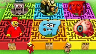Survival In All Maze With New Brainrots Brainrot 67 Tok Tok Matah Tung Sahur In Minecraft