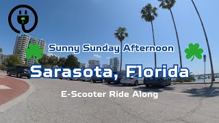 St Patrick's Day | Sunny Sunday in Downtown Sarasota Florida | Main St | Electric Scooter Ride Along