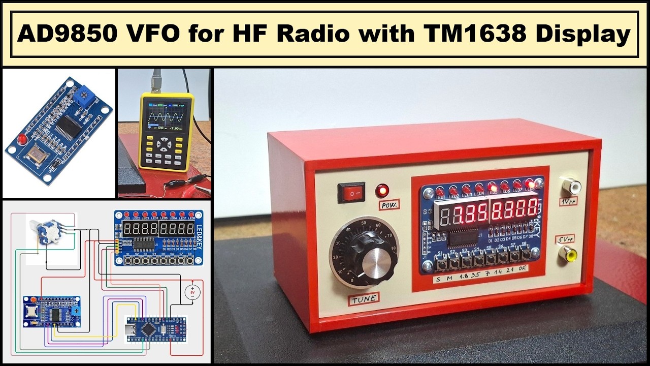 DIY Arduino VFO With AD9850 & TM1638 Pure Sine Wave Signal