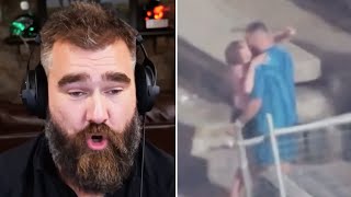 Jason Kelce REACTS to Taylor & Travis KISSING Backstage After Eras Tour Sydney