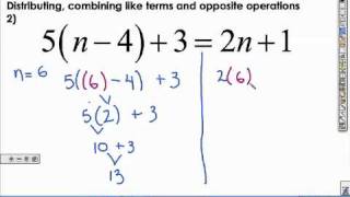 multi step equations example 2 check