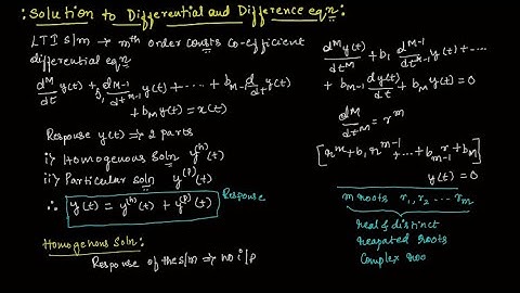 solution to differential and difference equations of LTI system in signals and systems || EC Academy