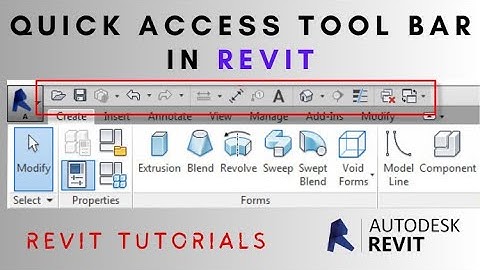 Quick Access Tool Bar in Autodesk Revit