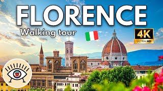 FLORENCE Italy (4K) ✅ Free WALKING TOUR with CAPTIONS