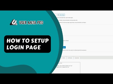 WordPress front-end login page and login widget setup by User Meta Pro plugin