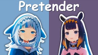 【Hololive Song / Gura and Ina Duet】Official髭男dism - Pretender (with Lyrics)