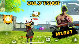 FREE FIRE ONLY 1 SHOT KILLING MONTAGE || M1887 HEADSHOT || RKG ARMY